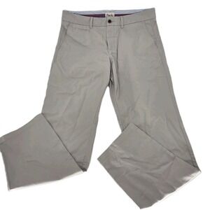 Perk Men's Slim Fit Stretch Chino Pants 35x30 Khaki Beige Trousers Preppy City